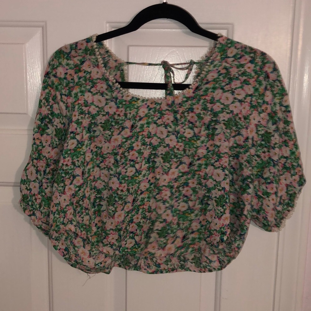 Naanaa Floral off the shoulder crop top blouse